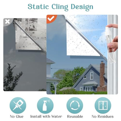 Haton Window Tint for Home, One Way Film, Silver 35.4" x 157.4" - color: Silver Silver, size: 35.4" x 157.4"