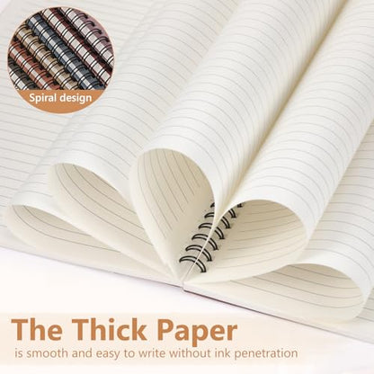 Fuutreo 6 Pack Spiral Notebook 10.5x7.45 Notebook,Aesthetic,Hot Stamping - color: Aesthetic