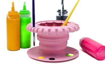 Paint Puck CollapsiBowl Paint Brush Cleaner Rinse Cup, Pink - color: Pink, size: Collapsible