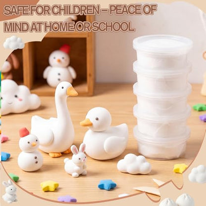VioraWhite 48 Pcs Air Dry Clay Bulk 1.6lb Modeling Clay Kit,White - color: White