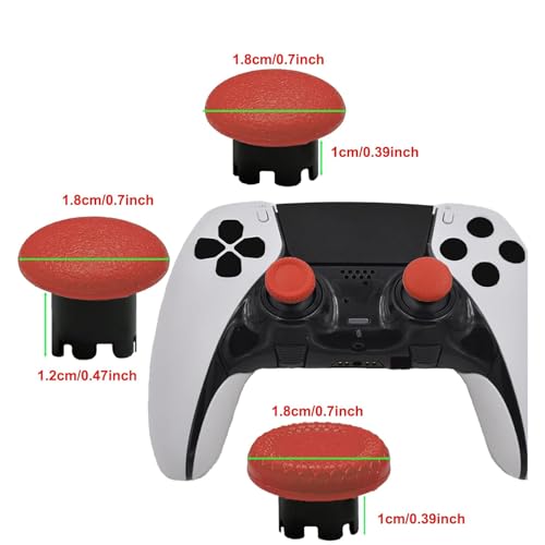 6-in-1 Interchangeable Thumbstick Caps for PS5 DualSense Edge Controller,Swappable Thumbsticks for PS5 Dualsense Controller, Thumbsticks Joysticks Kits Replacement for PS5 Dualsense Controller(Red) - color: Red