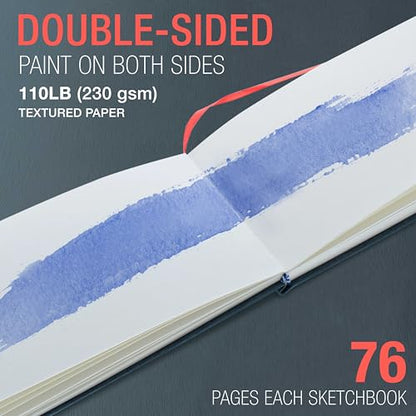 U.S. Art Supply 5.5" x 8.5" Watercolor Book (2 Pack, 76 Sheets Each) - size: 5.5-x-8.5-inch