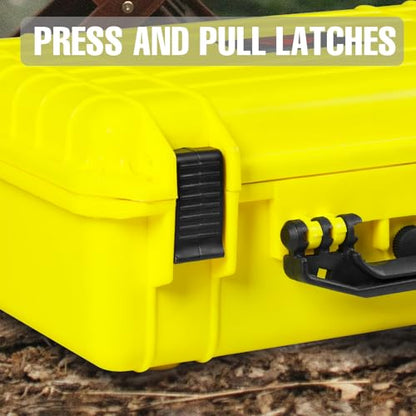 Jack Boss Waterproof Hard Camera Case with Pre-cut Foam,Yellow - color: YELLOW