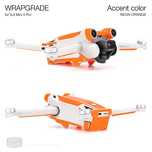 WRAPGRADE Skin Stickers Compatible with DJI Mini 3 Pro | Accent Color (NEON Orange) - color: Neon Orange