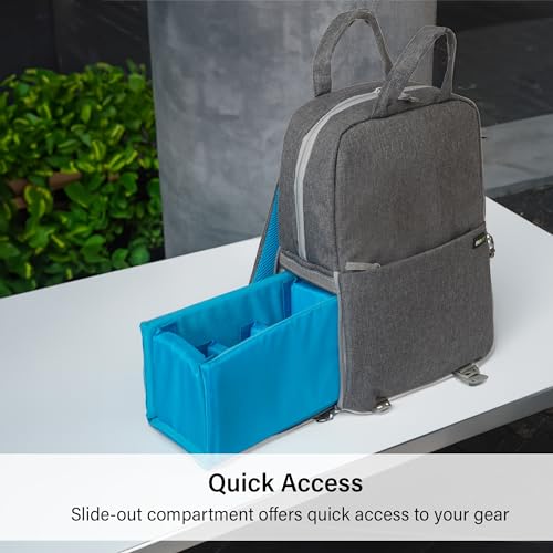 Deco Gear Multifunction Camera Backpack for DSLR & Mirrorless Cameras, Pro Lenses, and Accessories, w/Rain Cover (Gray) - color: Light Grey