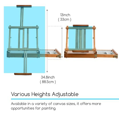 MEEDEN Portable Tabletop Easel for Painting: Artist Sketchbox - color: Walnut