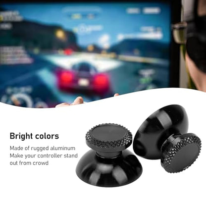 Pomya Thumbsticks for Controller, 2Pcs Metal Thumb Grip Replacement for Handheld Game Console, Aluminum Alloy Analog Thumb Sticks Accessories (Black) - color: Black