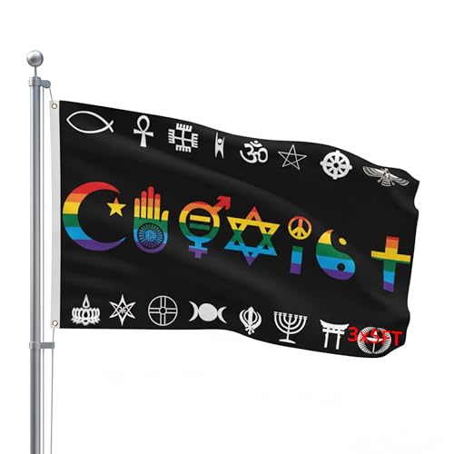SSK® Coexist Rainbow Outdoor Flag - Large 3' x 5', Weather-Resistant Polyester - color: Coexist (Rainbow)