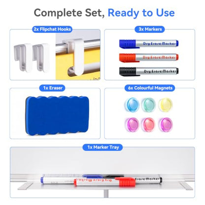 Maxtek Easel Whiteboard 36 x 24 in, Stand Tripod with Height Adjustable - style: 36x24 White