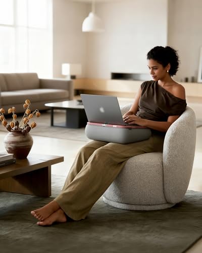 LULULOOK 2-in-1 Lap Desk & Kindle Pillow Stand with Beanbag - color: Pink