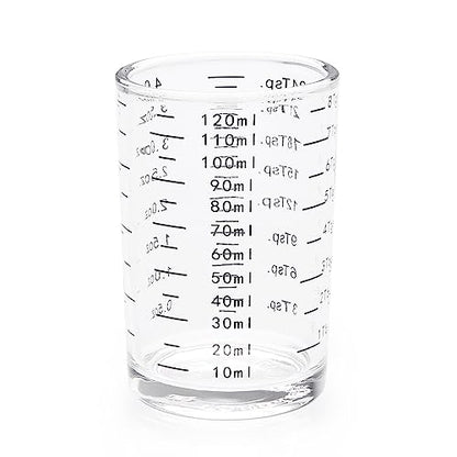 BCnmviku Measuring Cup Shot Glass 4 Ounce/120ML Liquid Heavy High Espresso Glass Cup Black Line (1, Black) - color: Black