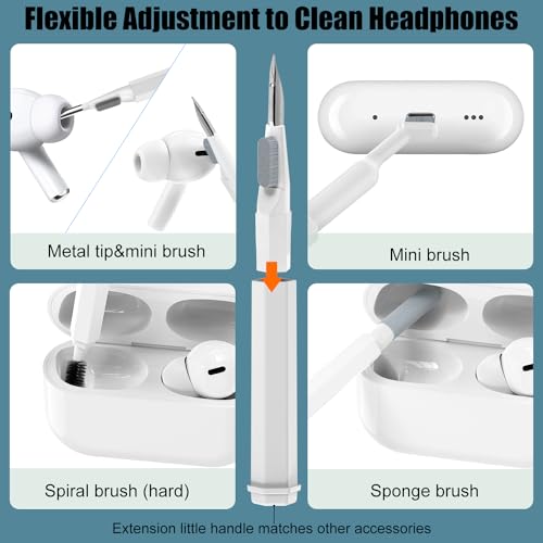 VICHYIE 20 in 1 Multifunctional Cleaner Kit for Electronic Devices (White) - color: White