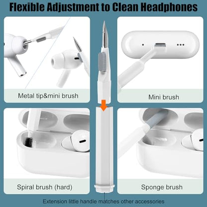 VICHYIE 20 in 1 Multifunctional Cleaner Kit for Electronic Devices (White) - color: White