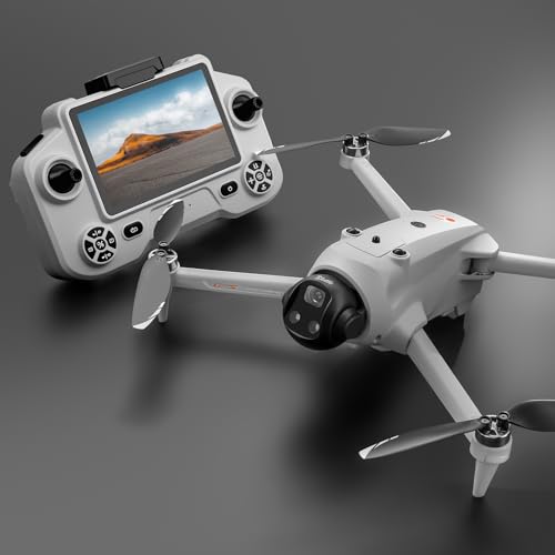 YL059 GPS Drone with Screen Remote Control Brushless Motor, 2 batteries. - color: White - 2Batteries