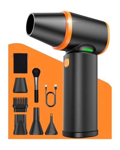 Portable Handheld Turbo Fan – Stepless Speed Control, 10000mAh Rechargeable Personal Mini Fan, 180000RPM High-Velocity Electric Air Duster for Home, Car, Office, Computer, and Keyboard Cleaning