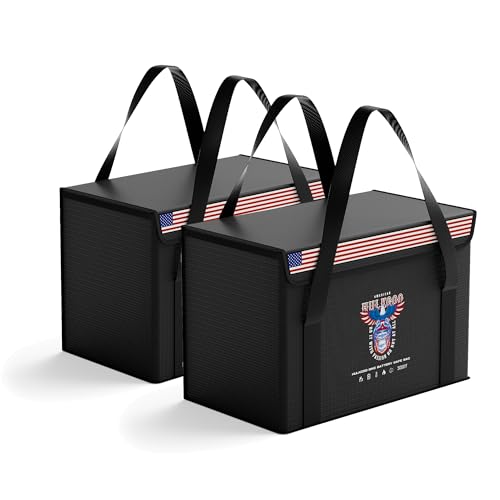 12V 100Ah LiFePO4 Lithium Battery Fireproof Safe Bag Large Capacity Explosion-Proof Battery Bag LiPO Safe Bag Waterproof Battery Storage Box(14 * 9.5 * 7.8inch), 2-Pack - size: 14 * 9.5 * 7.8 inch