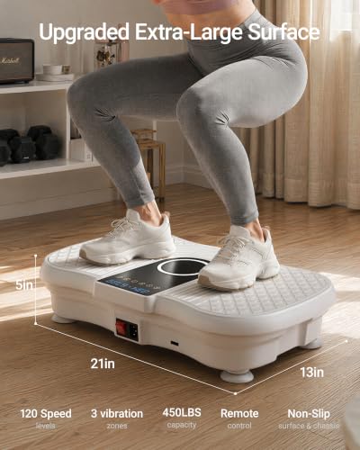 Vibration Plate Exercise Machine Vibrate Platform Full Body Skaking Fitness - color: White