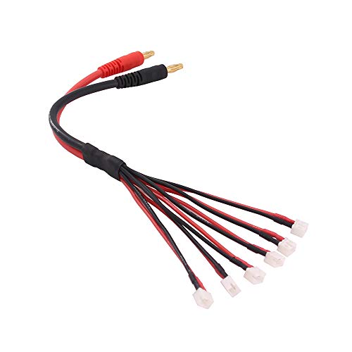 1pc 6X JST-PH to 4mm Banana Parallel Battery Charging Cable 25cm