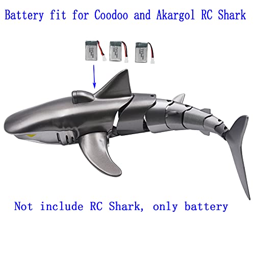 Blomiky 3 Pack 3.7V 300mAh Battery with MX2.0 Plug Replacement for 1/18 Scale Remote Control Shark T12 Battery 3