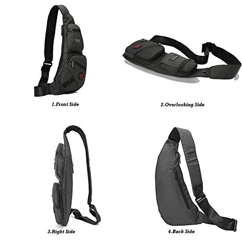 NICGID Sling Bag Chest Shoulder Backpack Crossbody Daypack for Men Women - color: Black-1