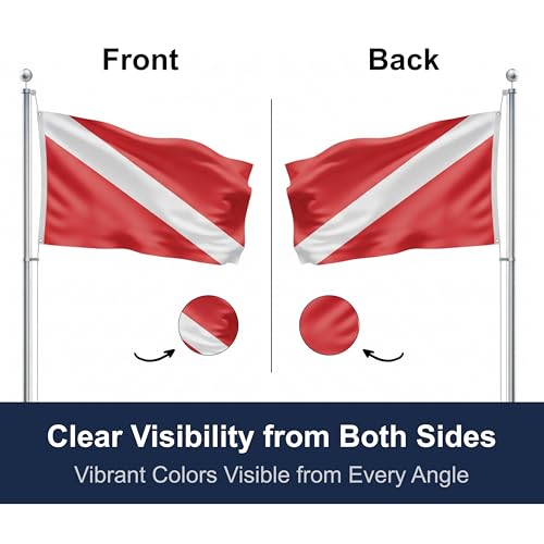 SSK® Diver Down Outdoor Flag - Large 3' x 5', Weather-Resistant Polyester - color: Diver