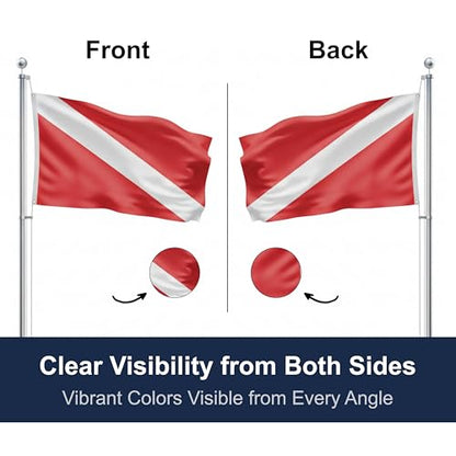 SSK® Diver Down Outdoor Flag - Large 3' x 5', Weather-Resistant Polyester - color: Diver
