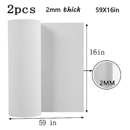 AMZQNART 2mm EVA Foam Sheets Roll for Craft White Cosplay Foam 16x59in 2pcs - color: 2PCS:16×59in White, size: 2mm-Thick