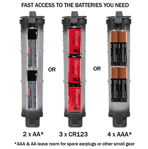 Thyrm CellVault Battery Storage Case: AA, AAA, CR123 batteries, original - color: Urban Grey