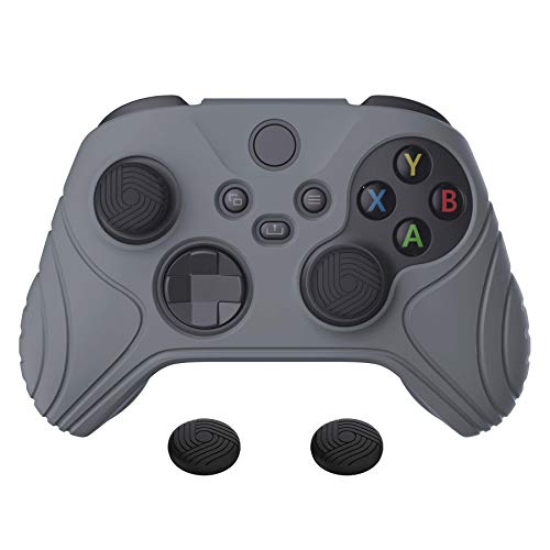 eXtremeRate PlayVital Samurai Edition Gray Anti-slip Controller Grip Silicone Skin for Xbox Core Wireless Controller, Ergonomic Protective Case Cover for Xbox Series S/X Controller w/Thumb Grips - color: Gray