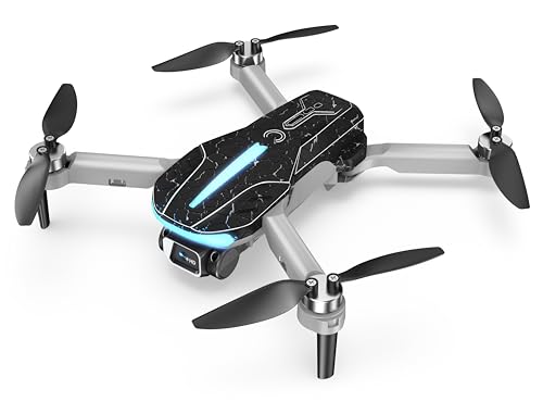 Brushless 4K GPS Drone with 3D Flip & Return to Home, High Speed RC Quadcopter – Black Crackle, FPV Foldable Drone for Hobbyists Racing