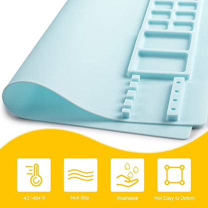 Silicone Art Mat with Cup, Painting Mat for Crafts Resin Casting - color: Blue