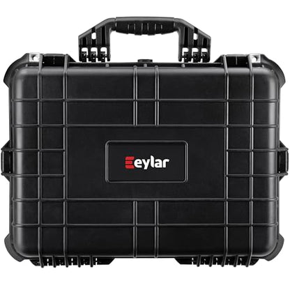 Eylar 20" Large Hard Case Equipped With Ragar Reconfigurable & Reusable XP Crosslinked Foam Insert, Waterproof, Shockproof For Equipment, Drones And Cameras (2 Ragar Layers) (Black)