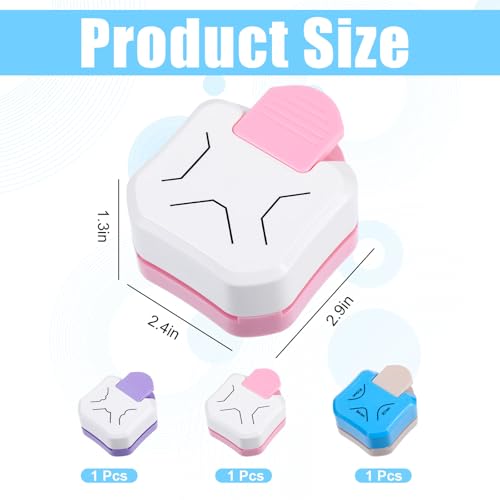 3 Pcs Paper Corner Rounder Punch 3 Hole Punch Paper Cutter 3 in 1