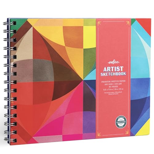 eeBoo Rainbow Spiral Bound Sketchbook, 80 Pages, 9.5" x 7.5" - style: Rainbow