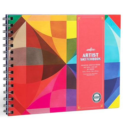 eeBoo Rainbow Spiral Bound Sketchbook, 80 Pages, 9.5" x 7.5" - style: Rainbow