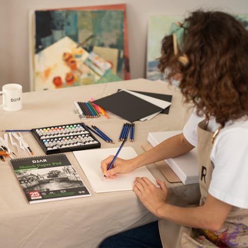 DJAR 87 Pcs Acrylic Paint Set with Tabletop Easel for Adults & Beginners - style: Tabletop Easel Set