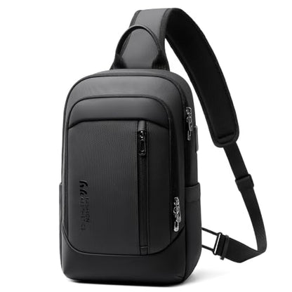 Crossbody Sling Chest Shoulder Bag for Men Women with USB Charging Port