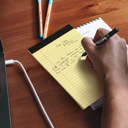 Goefun 12 Pack Yellow Note Pads 5x8, Small Legalpads-30 Sheets Per Notepad - color: yellow, size: 5x8