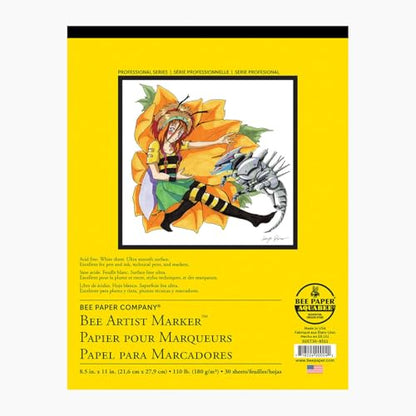 Bee Paper Bleedproof Marker Pack, 11-Inch by 14-Inch, 50 Sheets per Pack - size: 11-inch x 14-inch, 50 Sheet Pack