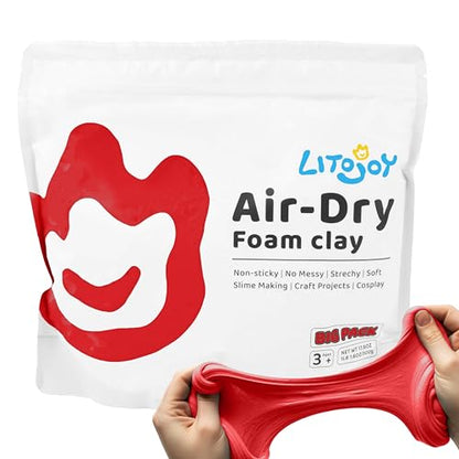 Red Air Dry Foam Clay 1.1lbs/500g, Soft & Easy to Mold - color: Red