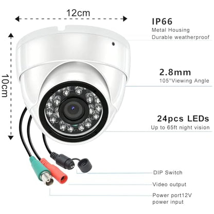 1080P Analog Camera, Dome Camera 4-in-1 (TVI/AHD/CVI/960H Analog) - style: Dome