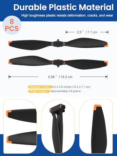 8Pcs Propellers Compatible with DJI Mini 5 Pro Accessories – Plastic Replacement Propeller Blades, Lightweight Quiet Low-Noise Design, Durable Flexible Drone Spare Parts - size: 8PCS