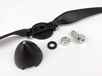 Viloga RC Folding Propeller 7×3 inch w/Spinner Size D32×H28mm, and Motor Shaft Diameter φ3.17 with Nylon Plastic Spinner for RC Plane Drone Remote Control Airplane (7×3, Shaft φ3.17) - size: 7×3, Shaft φ3.17