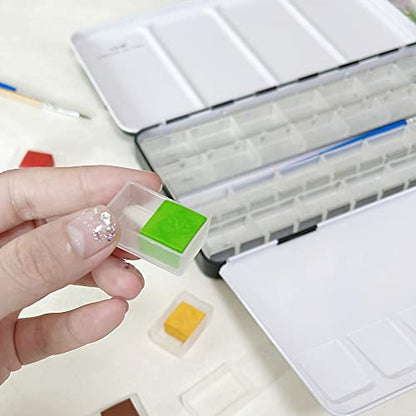 FCLUB 100PCS Clear Watercolor Full Pans, Empty Paint Pans - color: Clear, size: 24 Pieces 3 ml Full Pans