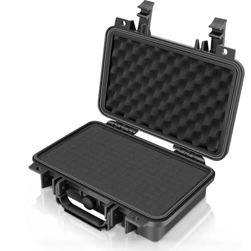 GreenCycle Small Portable Camera Case, 11.61"x8.66"x3.94" Waterproof Hard Case with Customizable Foam, IP67 Dry Storage Case for Drones, DSLR/SLR Camera, Equipment,Black - color: Black, size: 11.6"x8.6"x3.9"