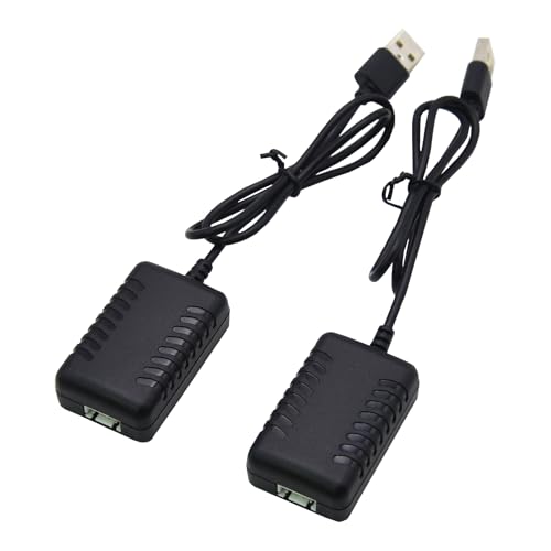 Blomiky 2 Pack 11.1V 2000mA XH-4P Plug USB Charge Cable for 3S Lipo Battery /11.1V 2A USB 2