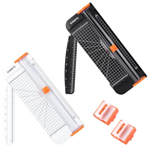 2 Set A4 Paper Cutter 12 Inch Titanium Paper Trimmer Scrapbooking Tool - color: Black+white(2 Set)