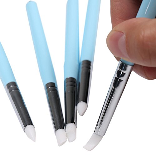 COMIART 5 X 2 Way Ball Styluses Dotting Tool Silicone Color Shaper Brushes Pen for Polymer Clay Pottery Modeling Sculpture Nail Art