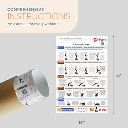 Lifepro Whole Body Vibration Plate Exercise Chart, Workout Poster - style: Paper