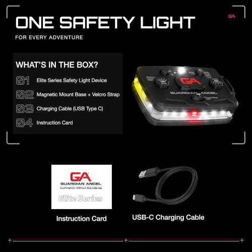 Guardian Angel Elite Safety Light - White Front & Yellow Rear - color: White/Yellow, size: 1-Pack